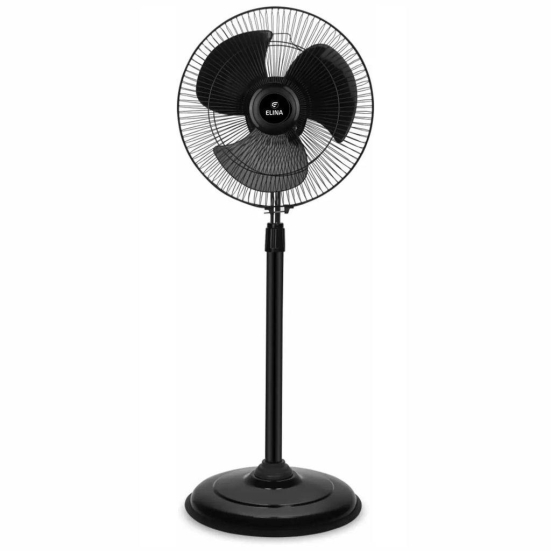 Elina High Speed Copper Motor Bullet Farrata Pedestal Fan with 2400 RPM | 12inch / 304.8mm Sweep | Adjustable Height | Oscillation | Black