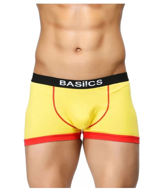 BASIICS By La Intimo - Yellow Cotton Mens Trunks ( Pack of 1 ) - L