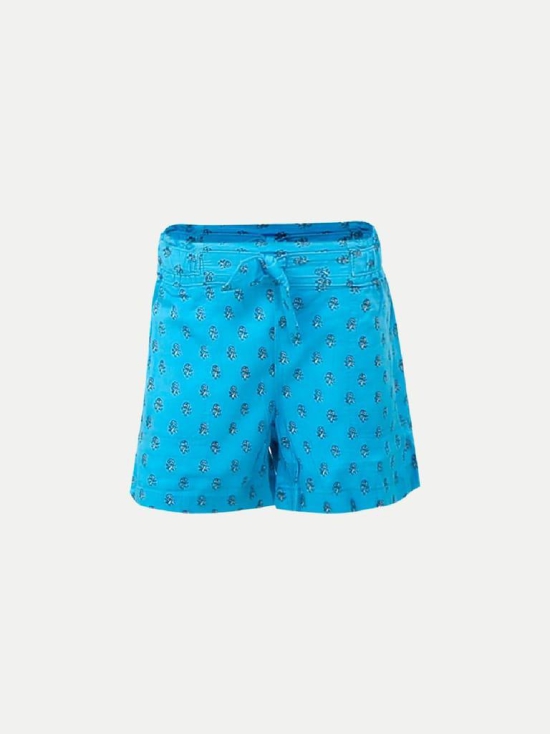 Teen Girls Aqua All Over Print shorts