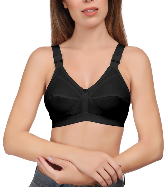 Eves Beauty Women Full Coverage Bra-38C / Black / Cotton