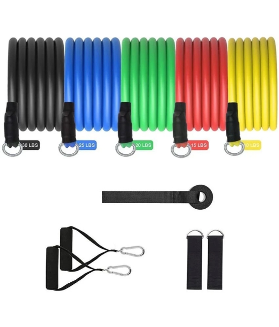 Resistance Tube Set with Foam Handles, Door Anchor, Ideal for Home & Gym - Multicolor