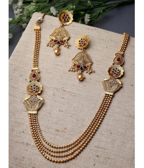 Sukkhi Gold Alloy Necklace Set ( Pack of 1 ) - Gold