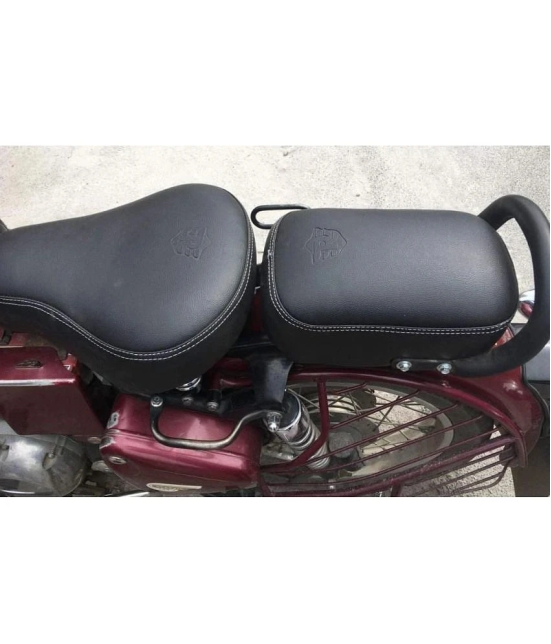 KOHLI BULLET ACCESSORIES Seat Cover Black fancy For Enfield Classic 350/500 cc , Classic chrome