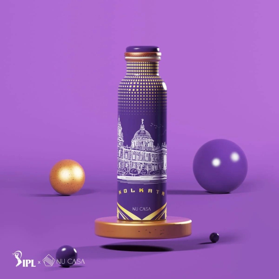 IPL Team Kolkata Print Copper Bottle - 1L