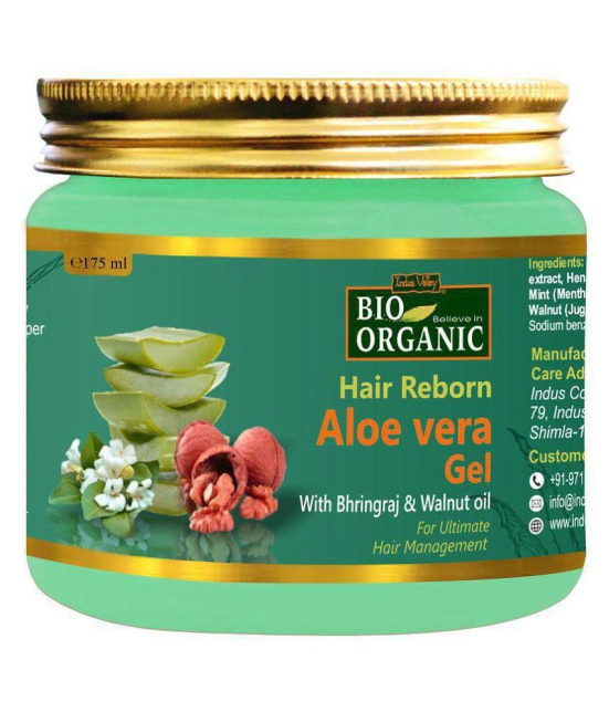 Indus Valley Bio Organic Hair Reborn Aloe Vera Gel With Bhringraj & Walnut Oil - For Ultimate Hair Management 175ml