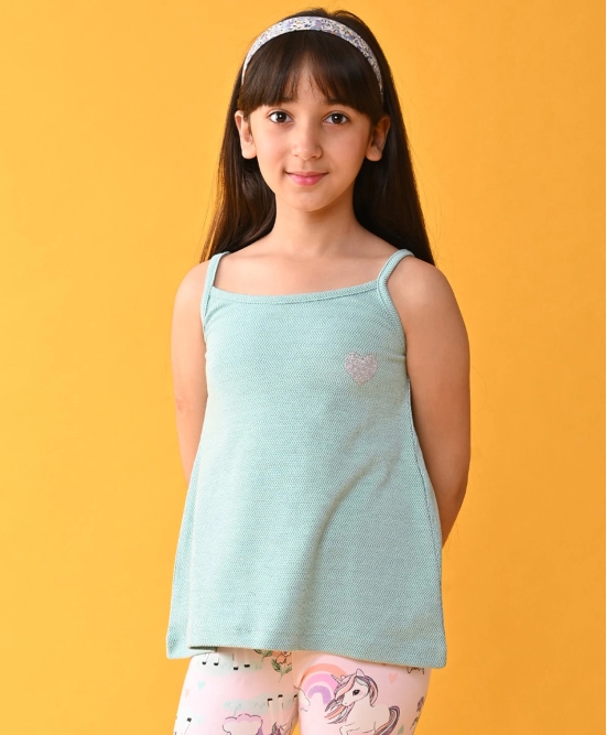 AQUA HEART SUMMER STRAPPY GIRLS TOP - AQUA-10-12 YEARS / 1N / AQUA