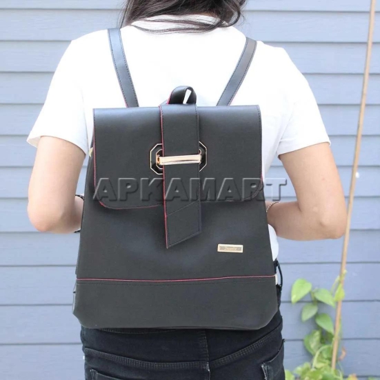 Black Backpack Bag -  For Women | Girls | Office | Casual -13 Inch