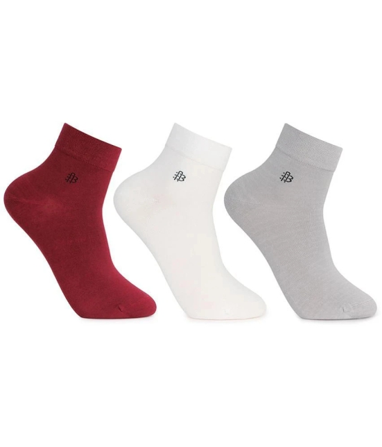 Bonjour 100% Organic Cotton Mens Solid Multicolor Ankle Length Socks ( Pack of 3 ) - Multicolor