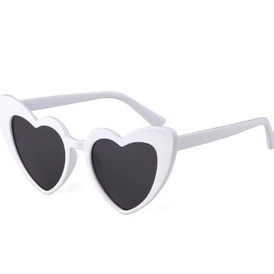 [ Lana ] Heart Shaped Sunglasses-White