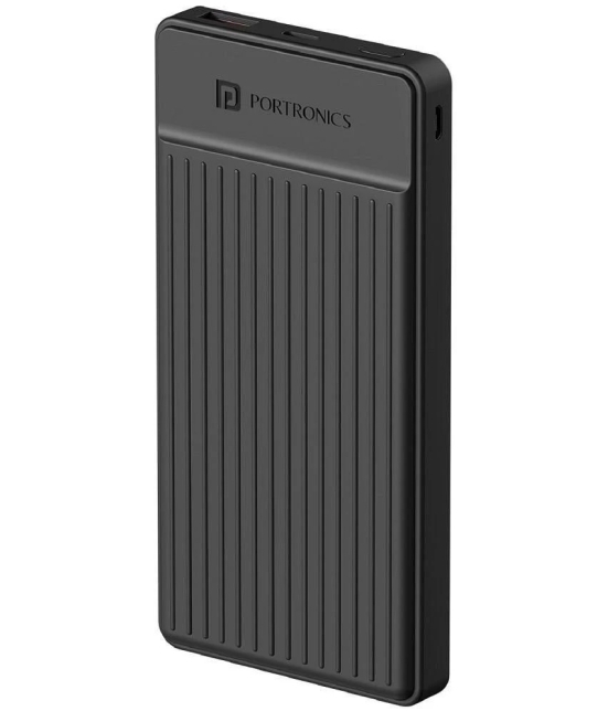 Portronics 10000 -mAh 5V/1A & 5V/2A Li-Polymer Power Bank - Black