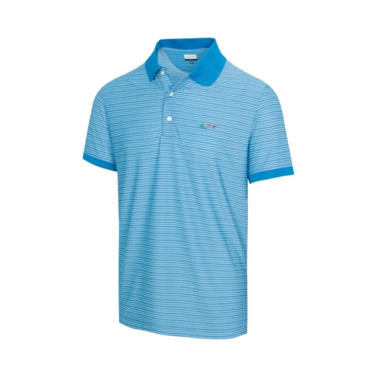 Greg Norman Men's Mini Jacquard Polo - Santorini-M