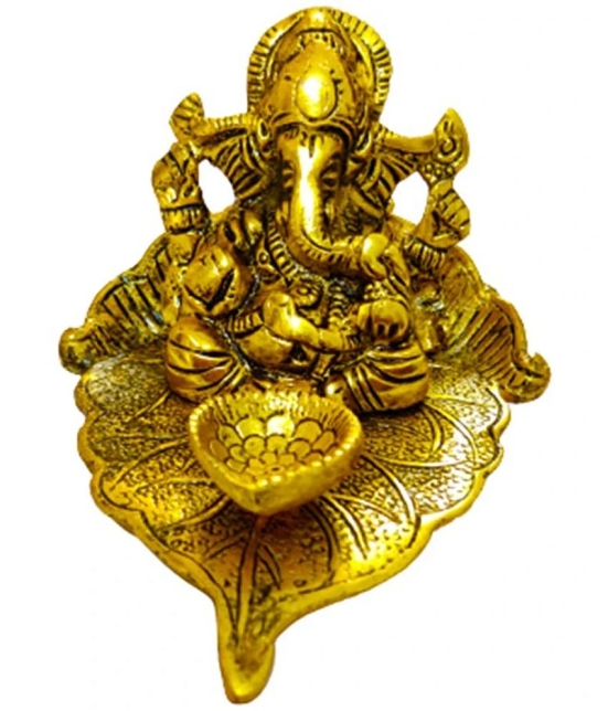 VARKAUS Brass Lord Ganesha Idol ( 13 cm )