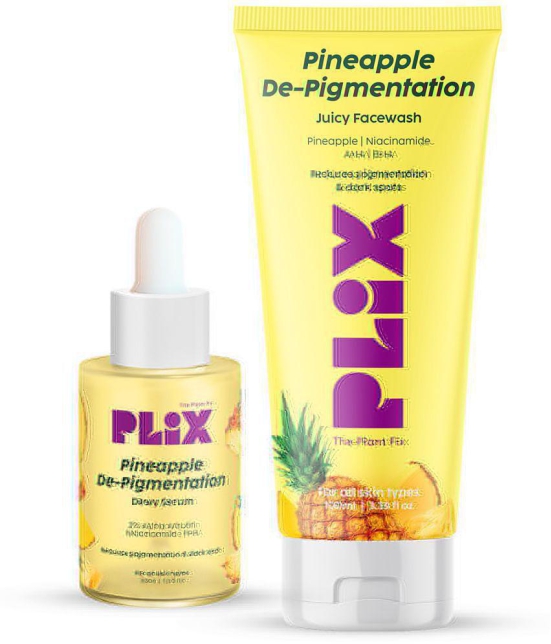 Plix 5% Pineapple Foaming Face Wash And Serum Combo for Pigmentation & Dark Spots(Pack of 2)