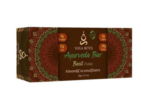 YOGABITES- Ayurveda Bars /Protein Bar /Energy Bar - Ashwagandha, Almond ,Medjool Dates, Coconut, Flax, Pumpkin-60 ge (Pack of 6)