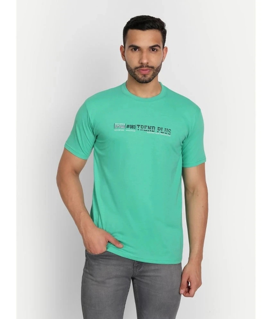 Zeffit - Green Cotton Blend Regular Fit Mens T-Shirt ( Pack of 1 ) - None