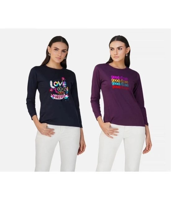 CHOZI - Multi Color Cotton Regular Fit Womens T-Shirt ( Pack of 2 ) - None