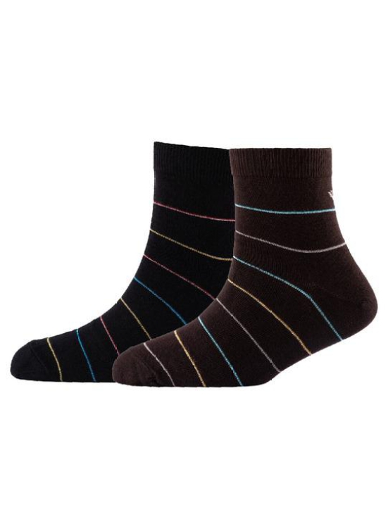 Men Pack Of 2 Striped Cotton Ankle Length Socks