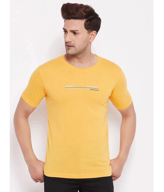 Lycos - Cotton Blend Regular Fit Yellow Men's T-Shirt ( Pack of 1 ) - None