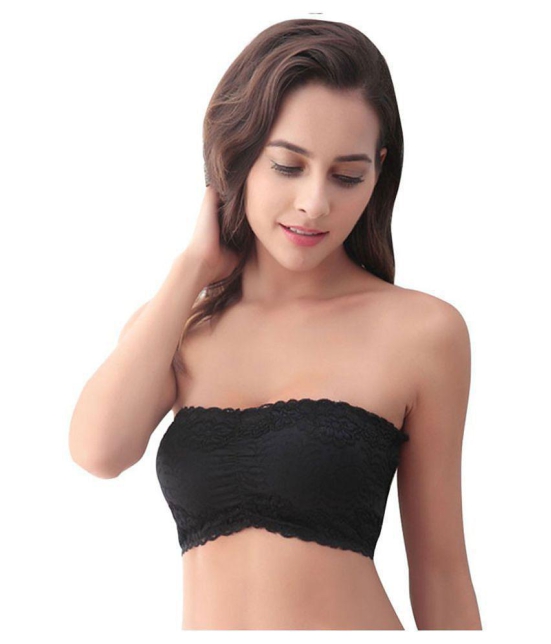 Fabgruh Lace Tube Bra - Black - None