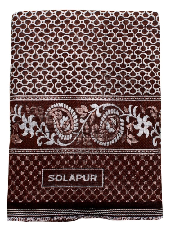 Mandhania Mayur Solapur Chaddar 100% Cotton Dailyuse Single Bed Blanket Pack of 1 Brown