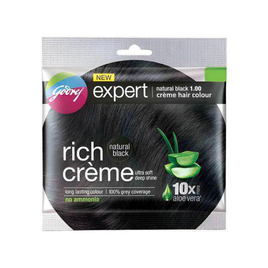 Godrej Expert Creme Hair Colour for Women & Men (Natural Black 1.00)