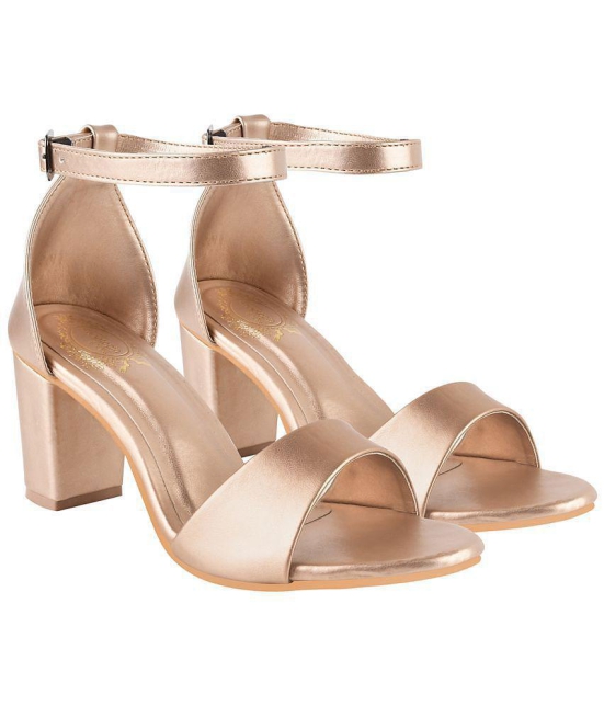 Shoetopia - Gold Women''s Sandal Heels - None