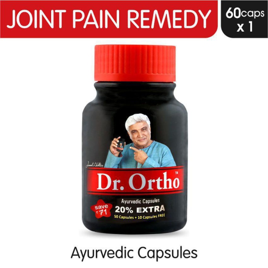 Dr Ortho Joint Pain Relief Capsules 60Caps, (Ayurvedic Medicine Helpful in Joint Pain, Back Pain, Knee Pain, Neck Pain) - Ayurvedic Capsules