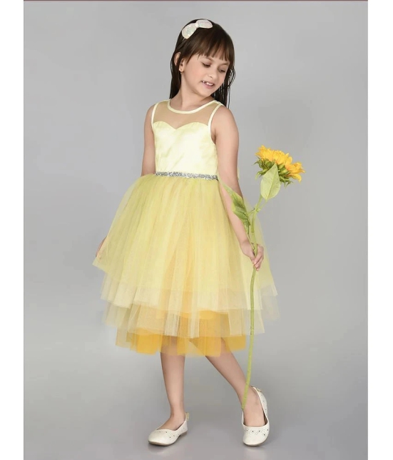 Toy Balloon Kids Lemon Net Girls Frock ( Pack of 1 ) - None