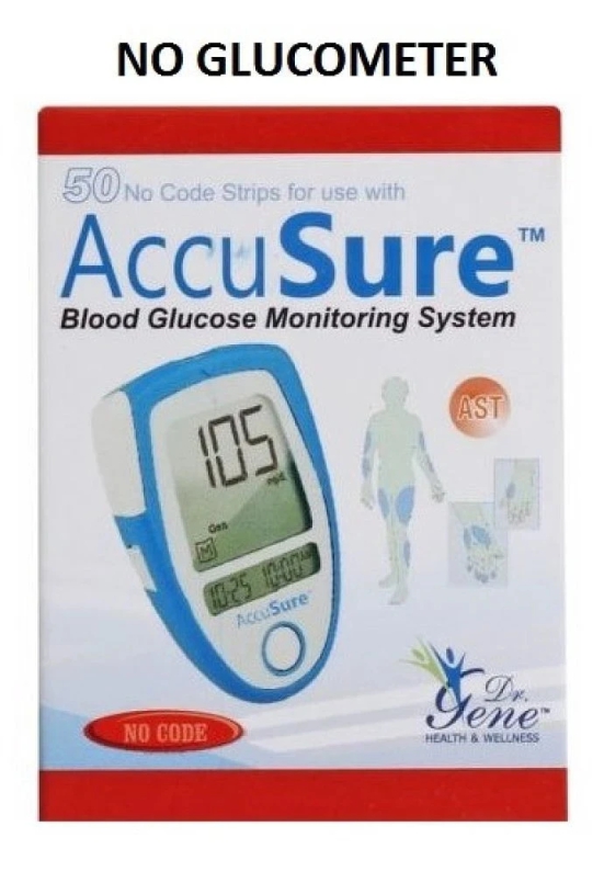 Dr. Gene ACCUSURE Blood Glucose Test Strips - 50 Strips (Pack of 1)