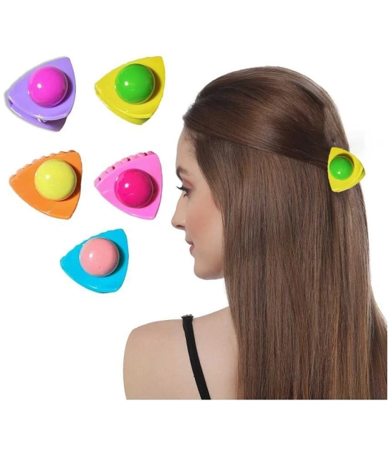 LYKAA Stylish Premium Matte Plastic Hair Clutcher/Claw Clip, Hair For Women & Girls Multicolor- 5Pcs - Multi