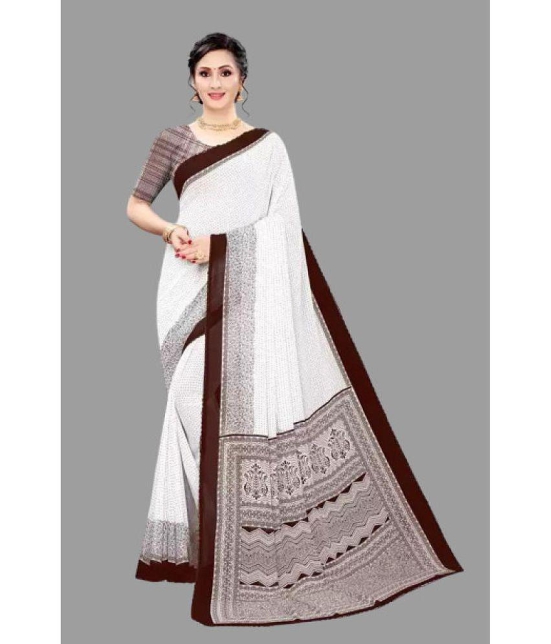 Sitanjali - Brown Georgette Saree With Blouse Piece ( Pack of 1 ) - Brown