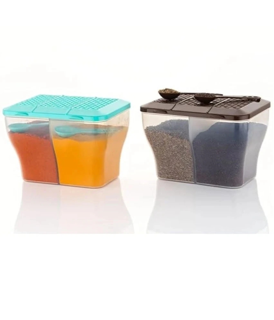 HOMETALES Dal/Masala/Vegetable Plastic Multicolor Multi-Purpose Container ( Set of 2 ) - Multicolor