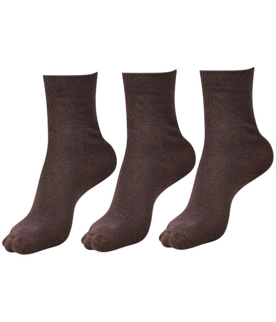 Dollar - Brown Cotton Boys School Socks ( Pack of 3 ) - 11-12Years