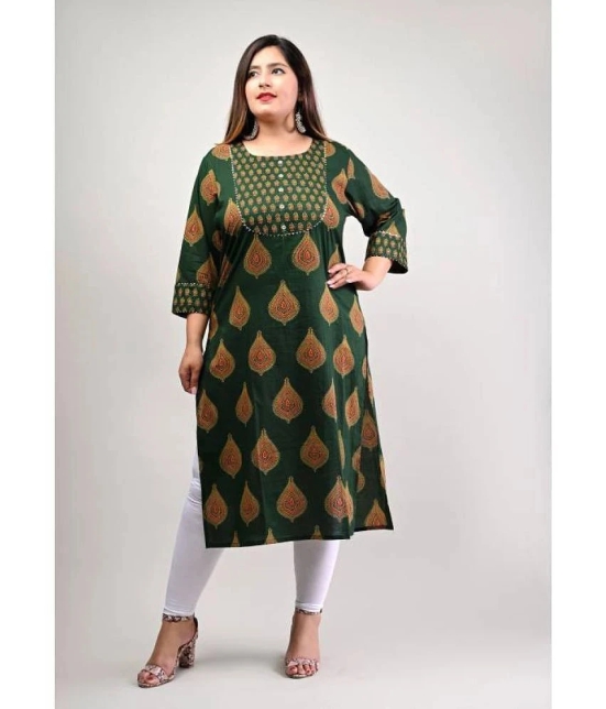 Swasti - Green Cotton Womens Straight Kurti ( Pack of 1 ) - None