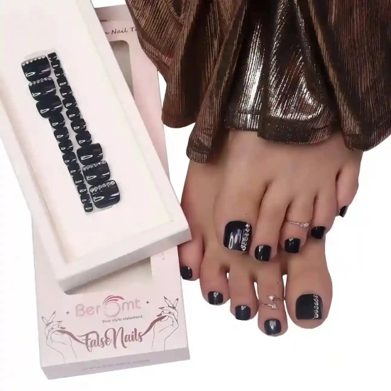 BRIDAL TOE NAILS - (NAIL KIT INCLUDED)-Smoky Black