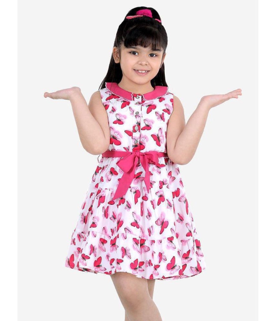 Naughty Ninos - White Polyester Girls Fit And Flare Dress ( Pack of 1 ) - None