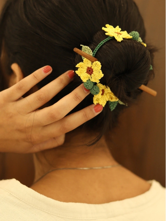 Sunflower Crochet Hair Tie