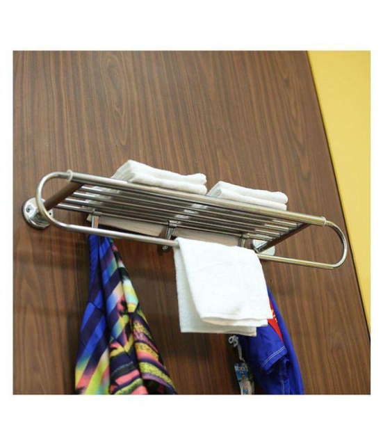 KRINZA FOLDING TOWEL RACK WITH HOOKS 24 INC Stainless Steel Towel Rack