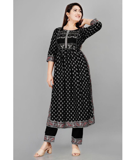 SIPET - Black Anarkali Rayon Womens Stitched Salwar Suit ( Pack of 1 ) - None