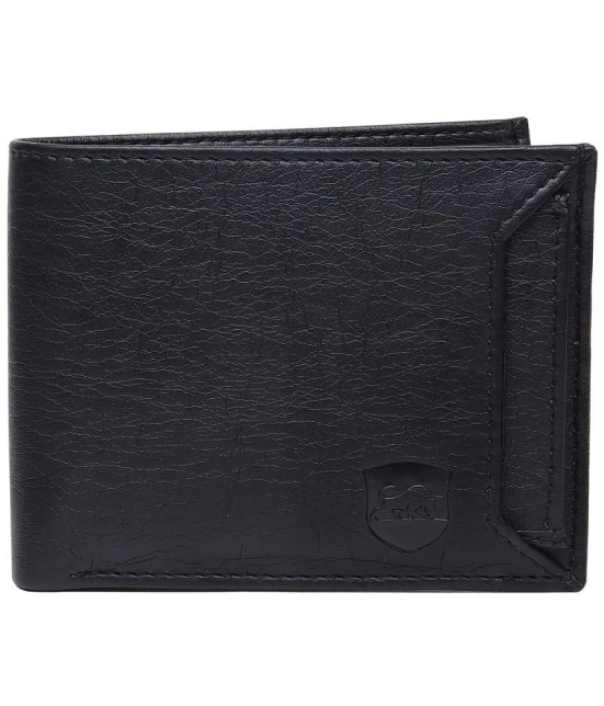 samtroh - Black PU Mens Regular Wallet ( Pack of 1 ) - Black