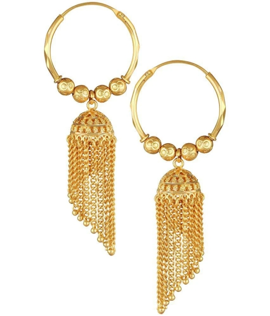 VIVASTRI Golden Jhumki Earrings ( Pack of 1 ) - Golden