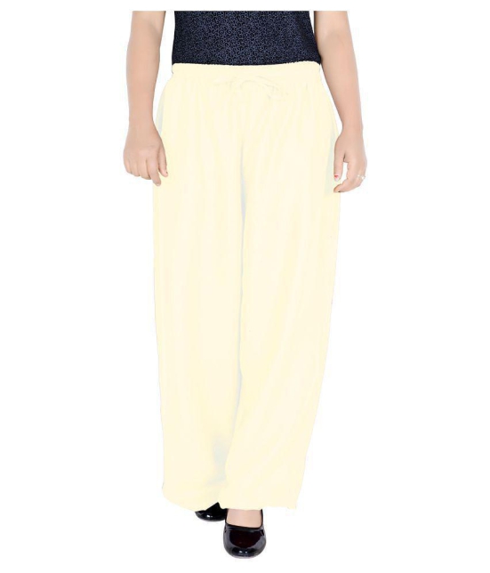 Sttoffa - Off White Rayon Loose Fit Women''s Casual Pants  ( Pack of 1 ) - 46