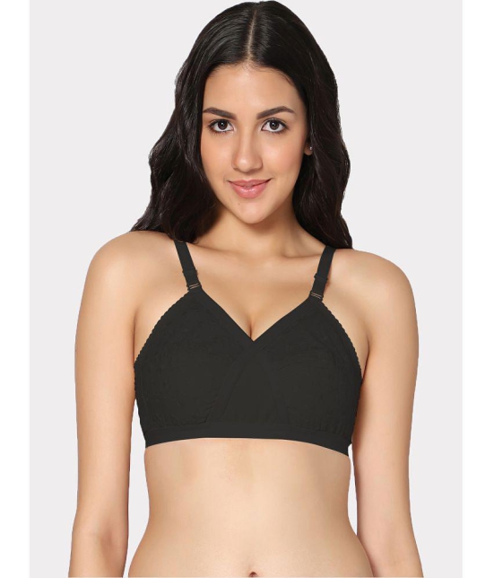 IN CARE LINGERIE - Black Cotton Non Padded Women's Everyday Bra ( Pack of 1 ) - None