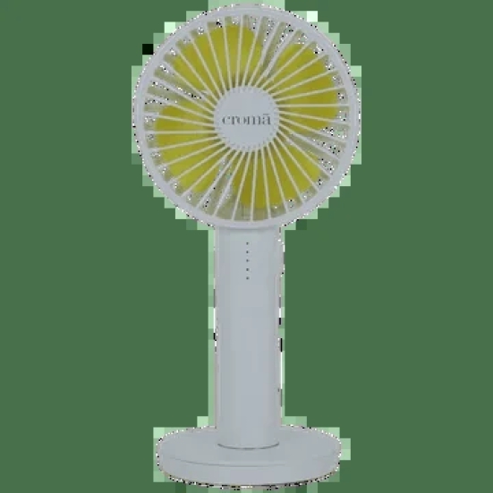 Croma 4 Blade Rechargeable Personal Fan with 2000 mAh Battery (BLDC Copper Motor, White)