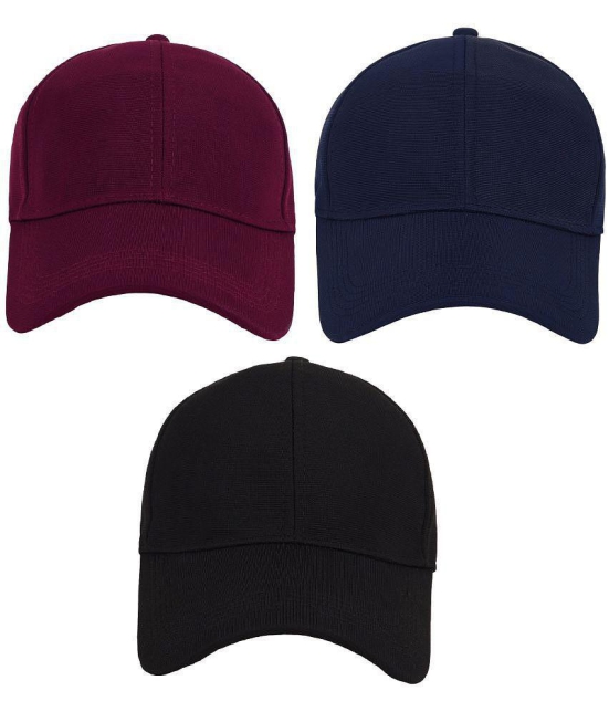 Zacharias - Multi Color Cotton Blend Men's Cap ( Pack of 3 ) - Multi Color