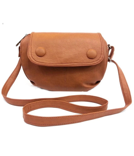 Leather Land -   Tan Faux Leather Sling Bag - Tan