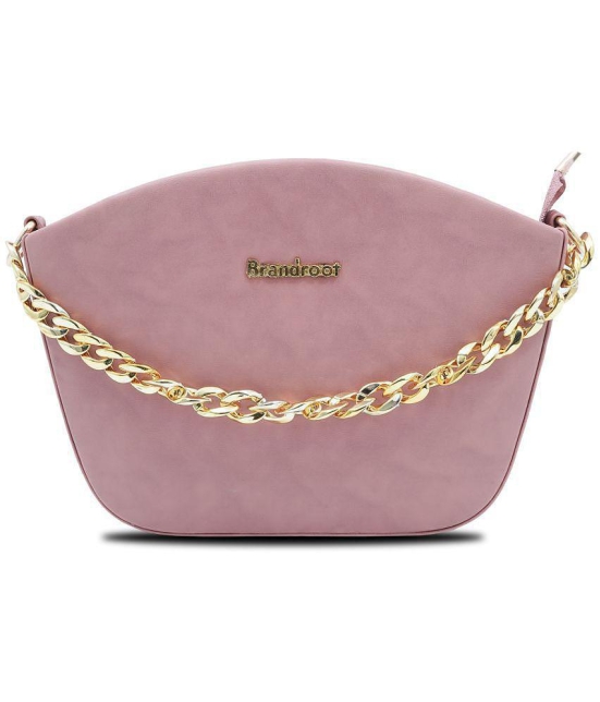 Brandroot - Pink PU Shoulder Bag - Pink