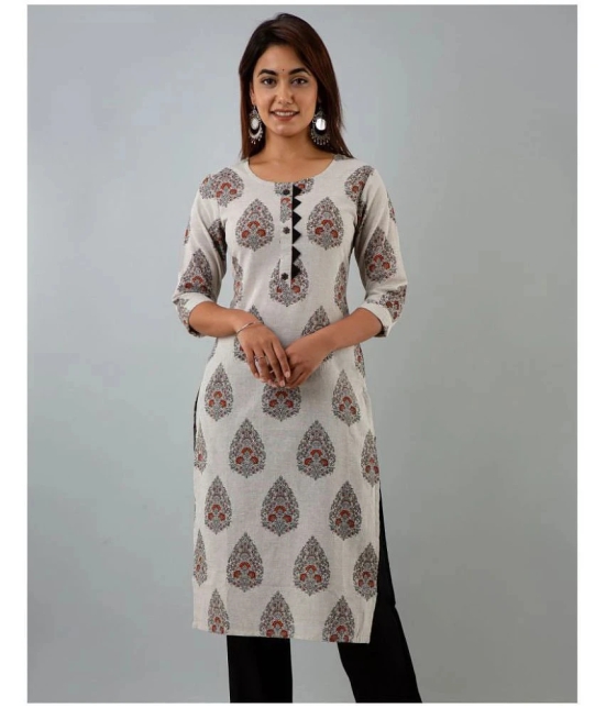 Doriya - Off White Cotton Blend Womens Straight Kurti - 3XL