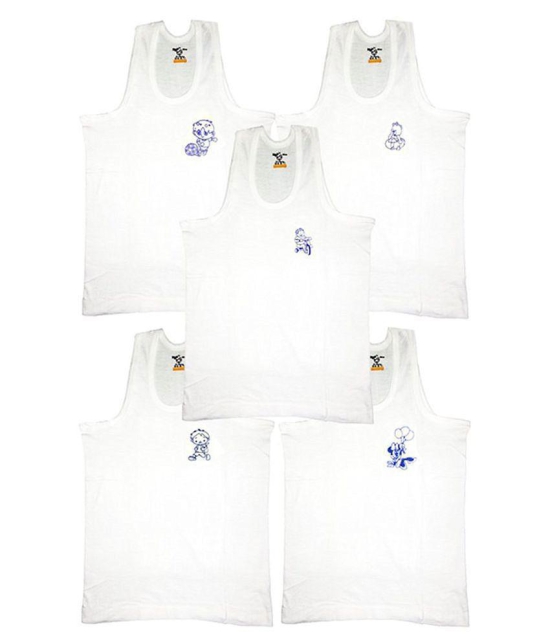 HAP Kids Cotton White Vest Mx Pack (Pack of 5) /Boys Vest - None