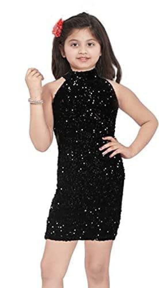 4jstar Girl's Black Dress